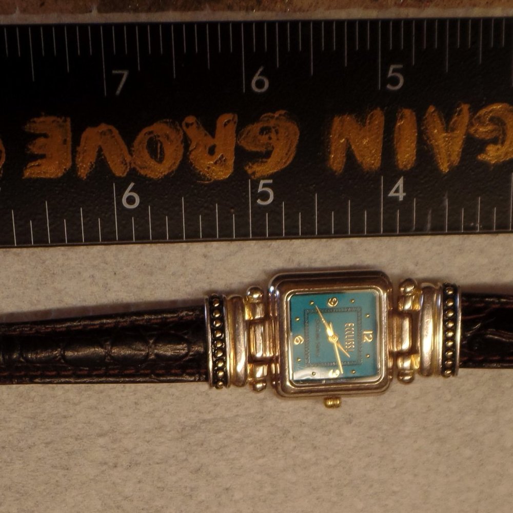 ECCLISSI STERLING SILVER WATCH LEATHER BAND 9.25" - Picture 3 of 16